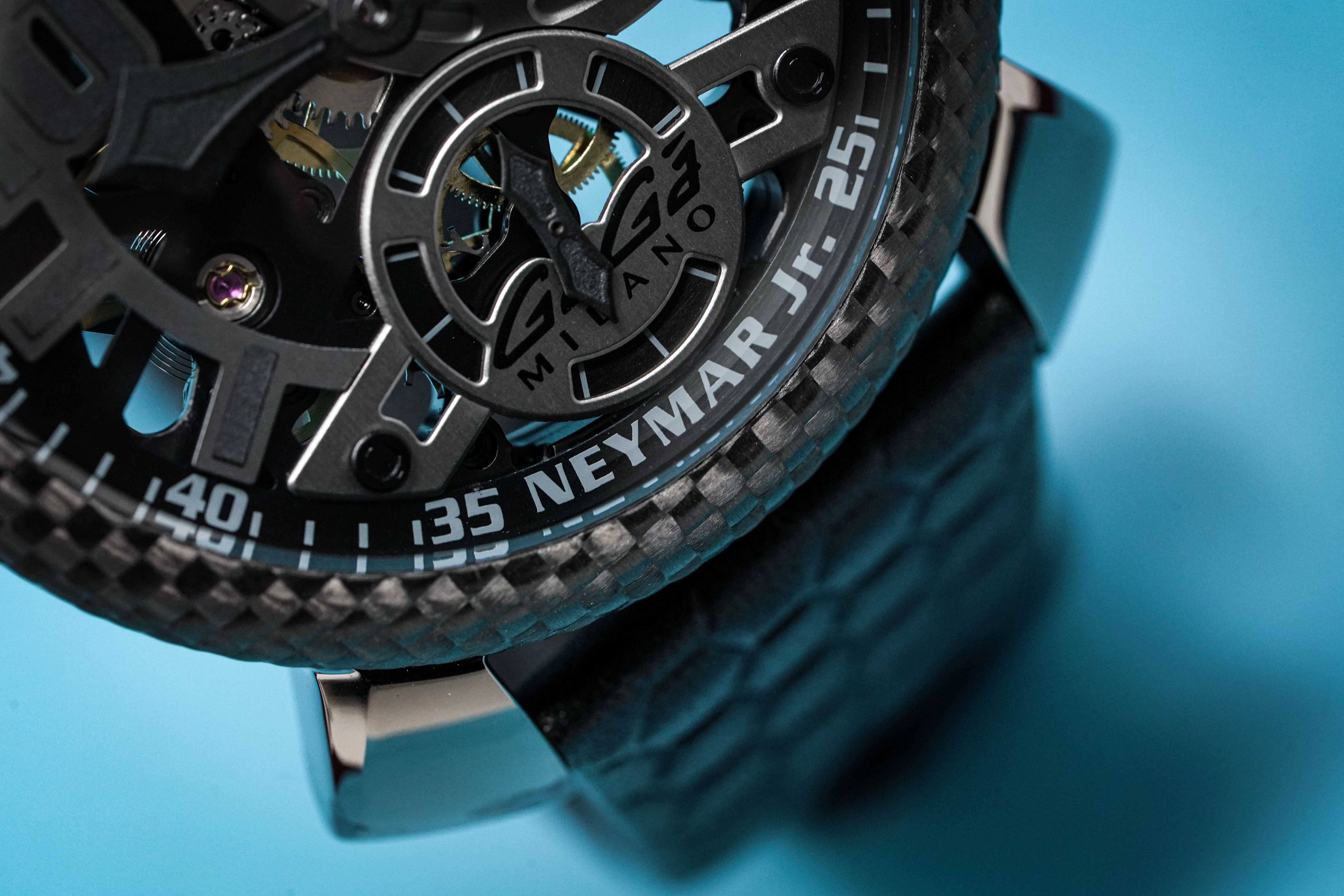 Gaga Milano Watch Neymar Jr. Skeleton Gun Carbon Limited Edition