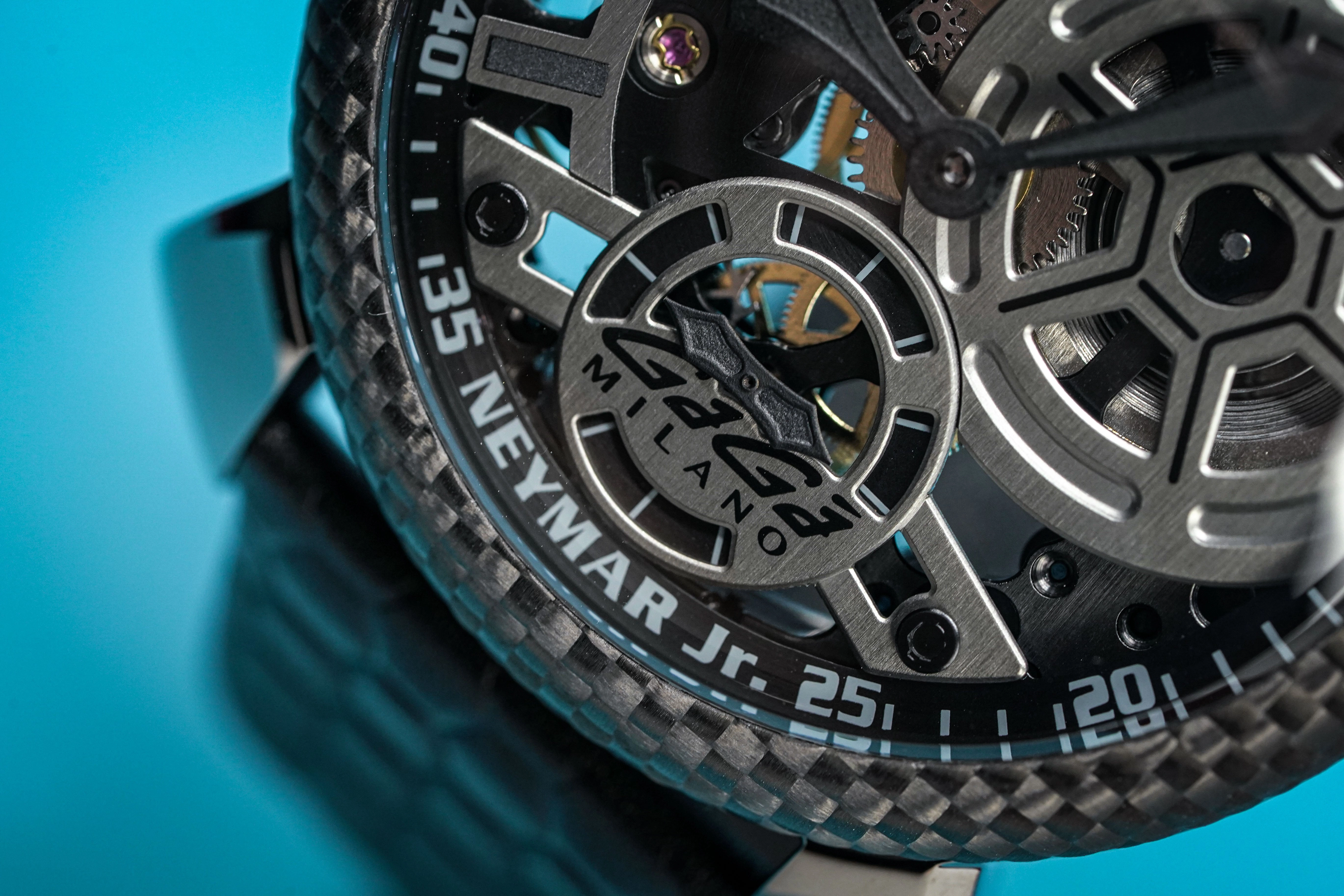 Gaga Milano Watch Neymar Jr. Skeleton Gun Carbon Limited Edition