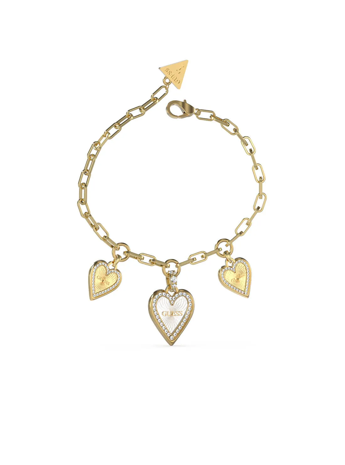 Gold Love Me Tender White Heart Bracelet