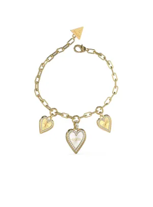 Gold Love Me Tender White Heart Bracelet