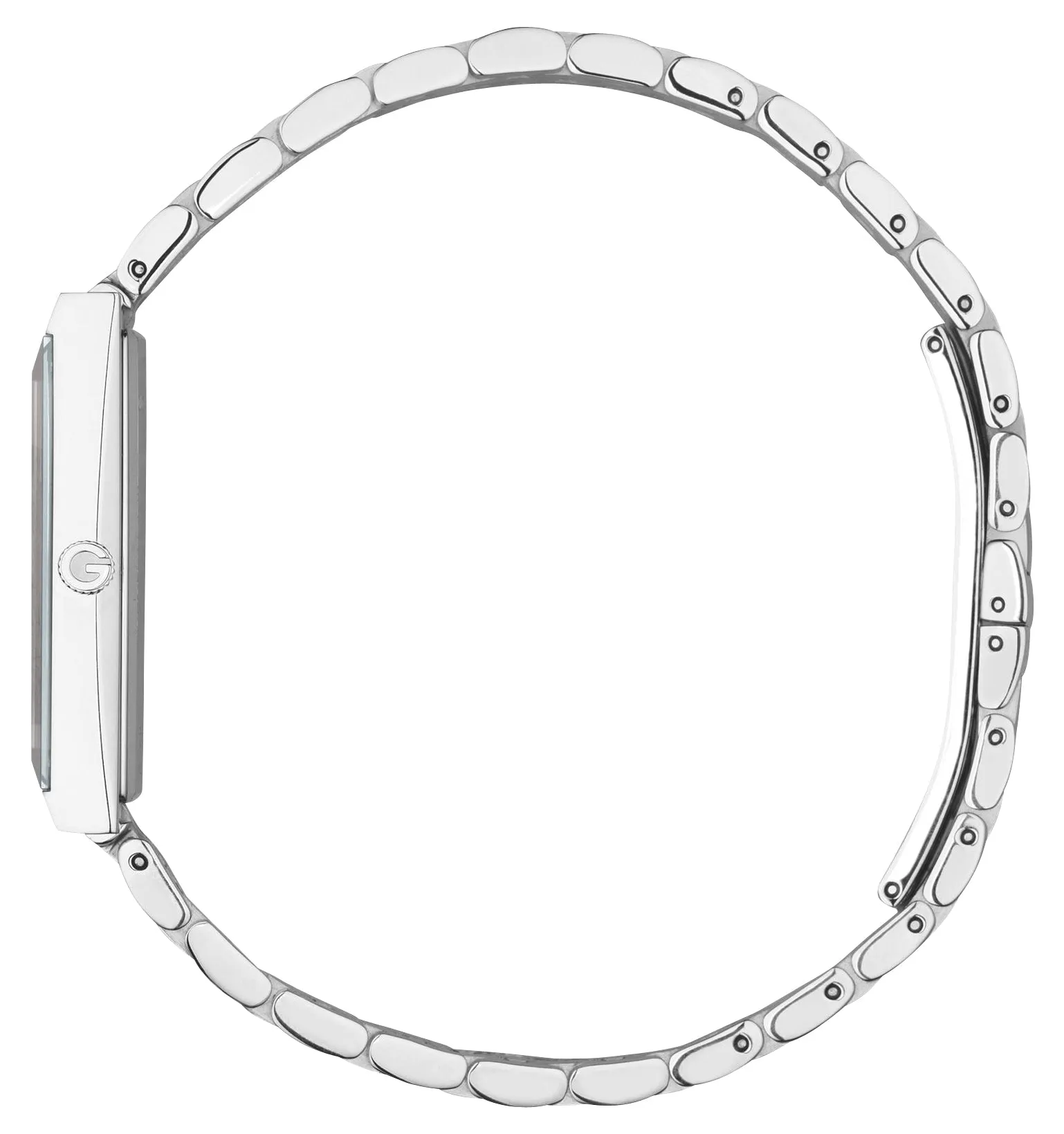 Gucci G-Frame Stainless Steel Pink Dial Diamonds Rectangle Quartz Womens Watch YA127516