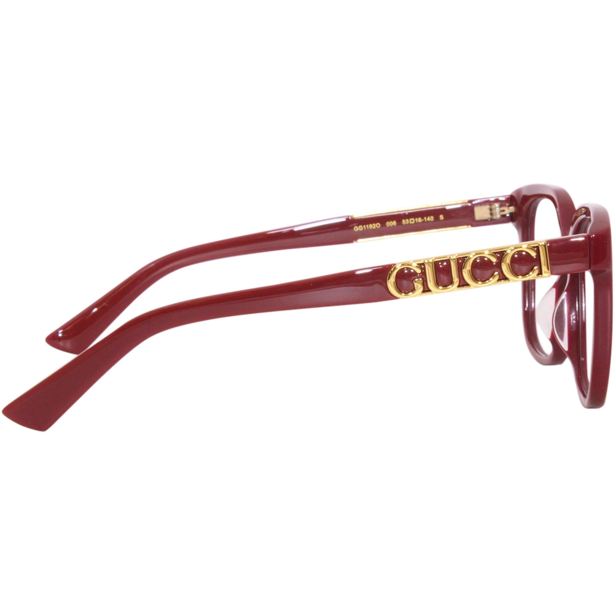 Gucci Women's Eyeglasses - Red Acetate Cat Eye Shape Frame Demo Lens | GG1192O 006