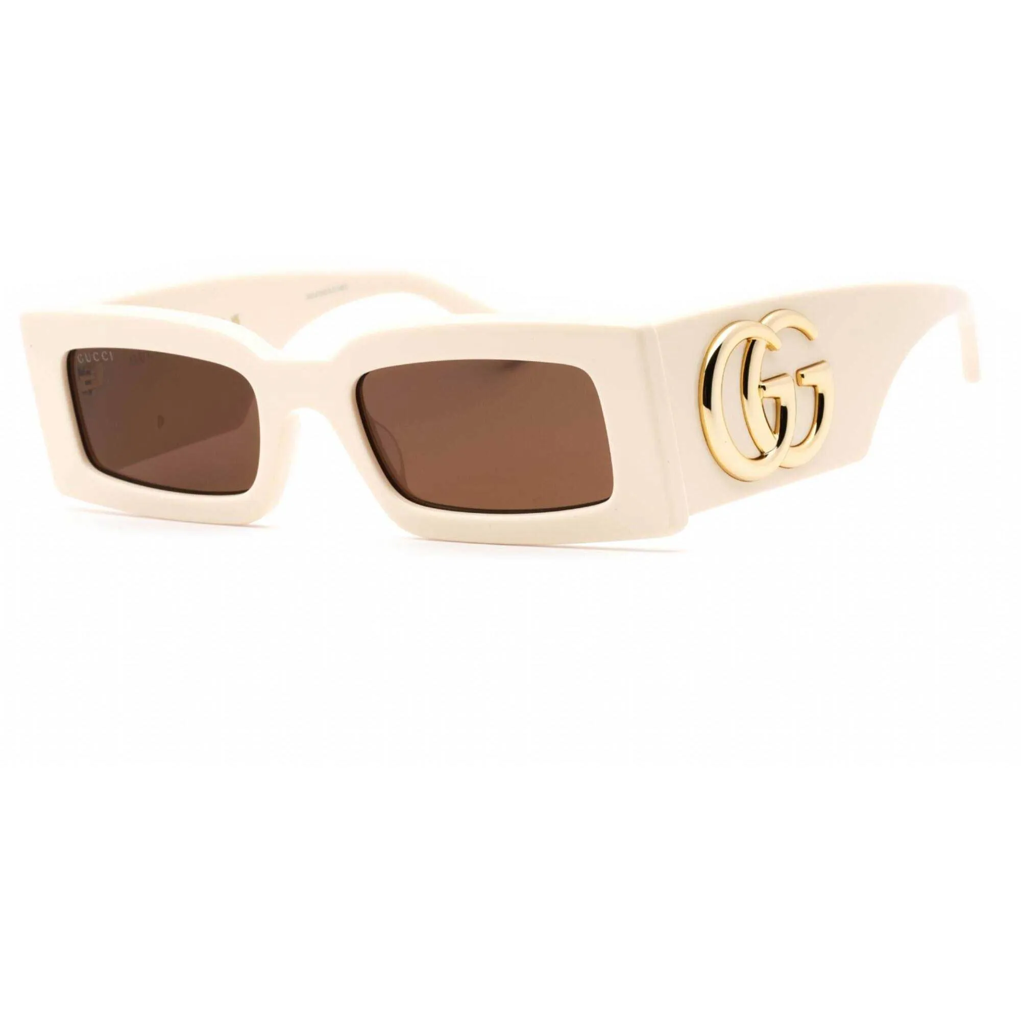Gucci Women's Sunglasses - Ivory Rectangular Full Rim Plastic Frame | GG1425S 004
