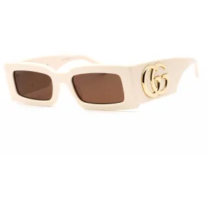 Gucci Women's Sunglasses - Ivory Rectangular Full Rim Plastic Frame | GG1425S 004