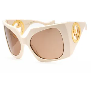 Gucci Women's Sunglasses - Ivory/White Oversized Full Rim Plastic Frame | GG1255S 002