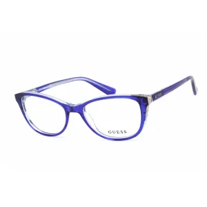 Guess Women's Eyeglasses - Full Rim Cat Eye Shape Blue Plastic Frame | GU2589 092