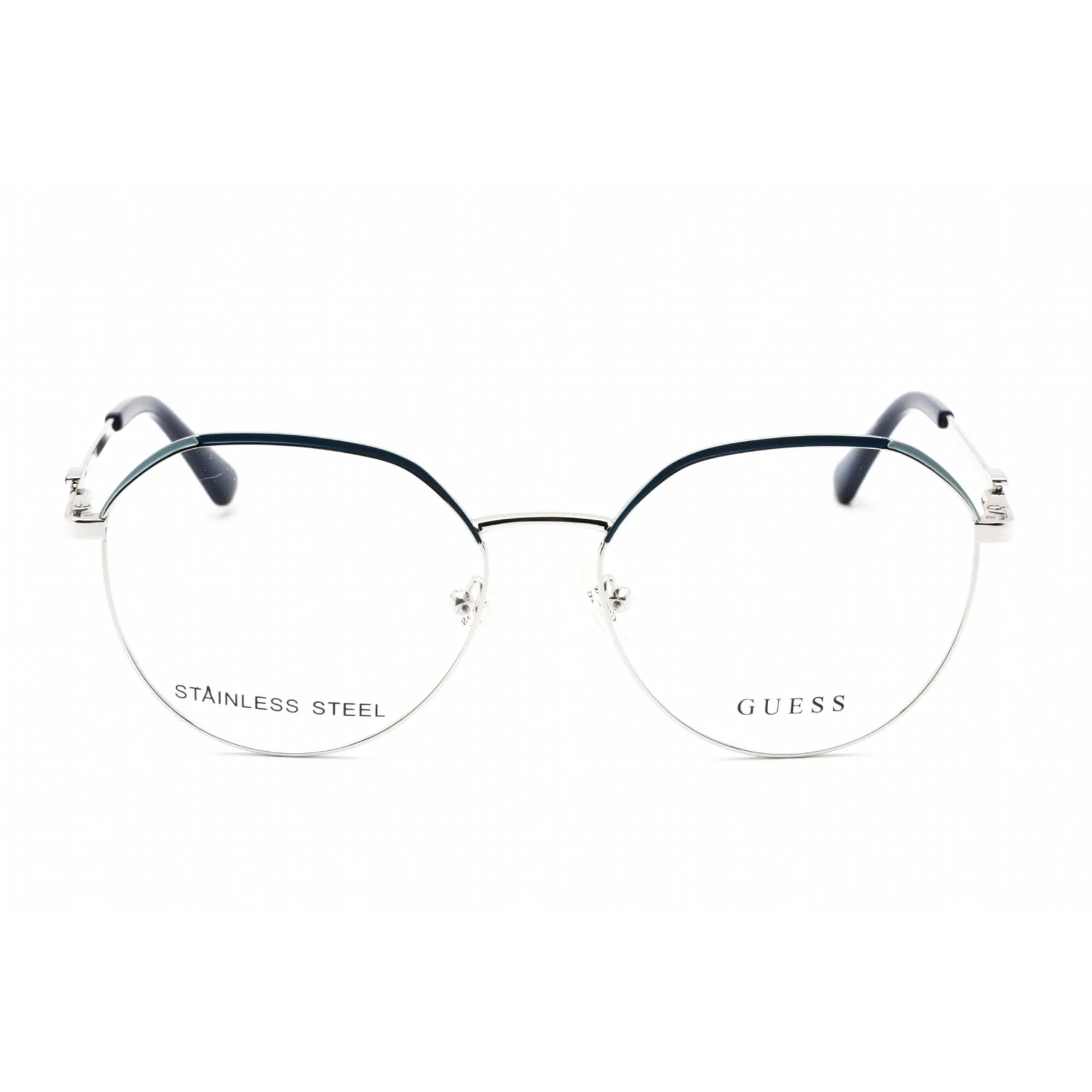 Guess Women's Eyeglasses - Full Rim Cat Eye Shiny Light Nickeltin Frame | GU2866 010