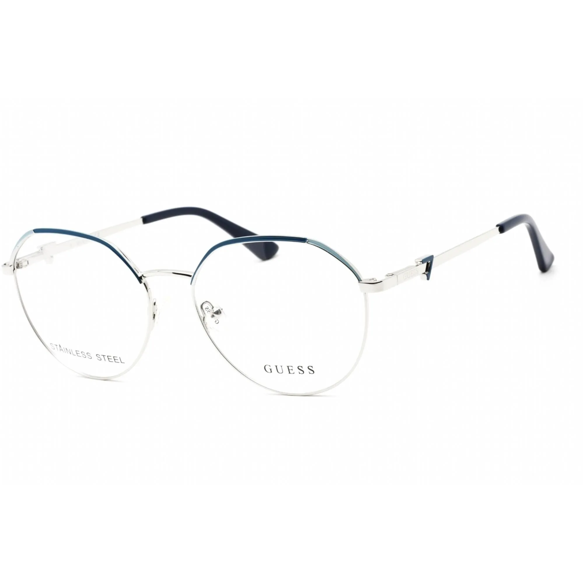 Guess Women's Eyeglasses - Full Rim Cat Eye Shiny Light Nickeltin Frame | GU2866 010