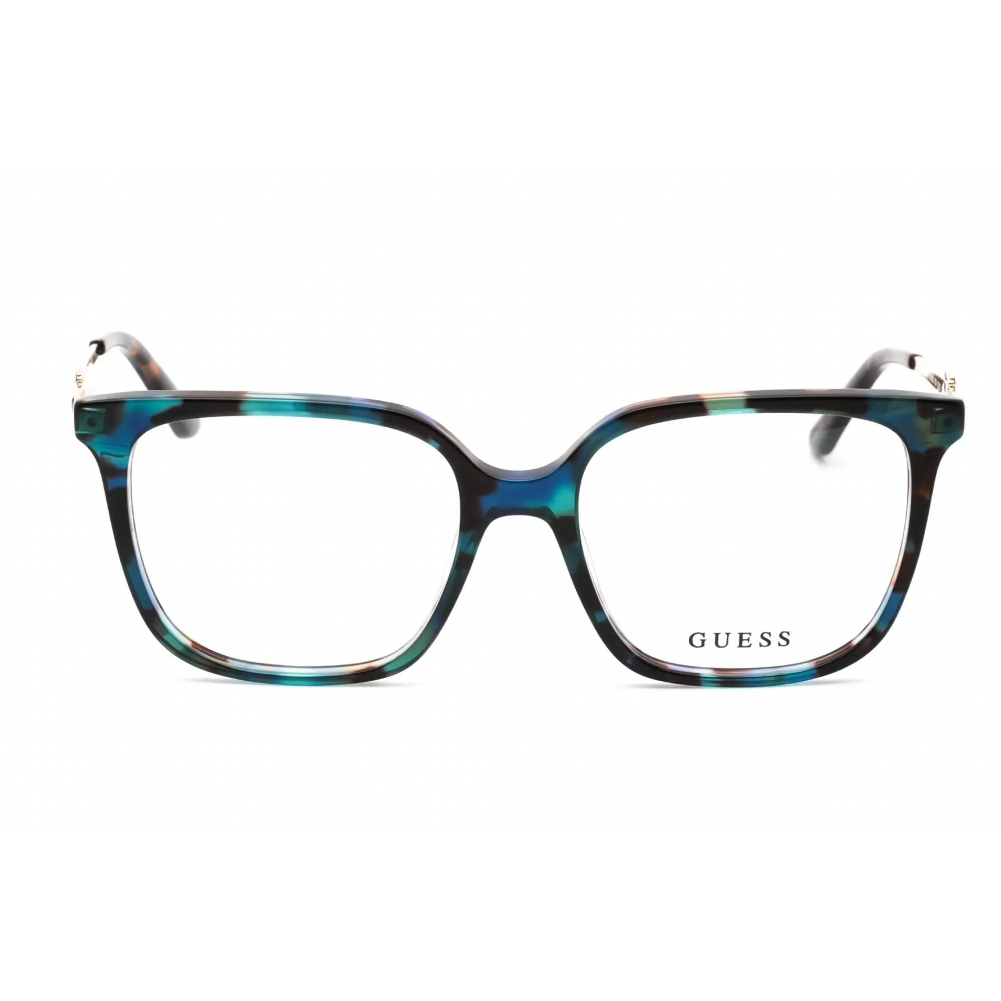 Guess Women's Eyeglasses - Full Rim Square Turquoise/Gold Plastic Frame | GU2926 089