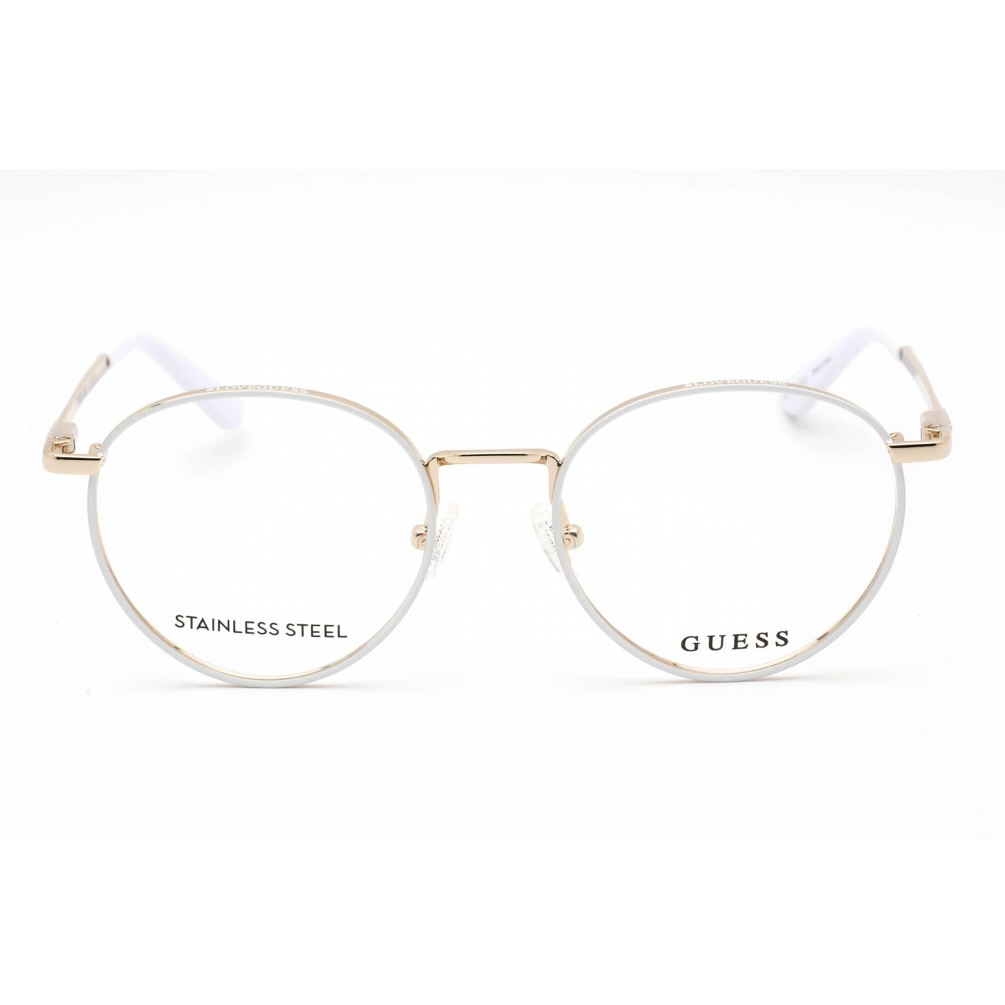 Guess Women's Eyeglasses - Full Rim White/Other Metal Oval Shape Frame | GU2725 024