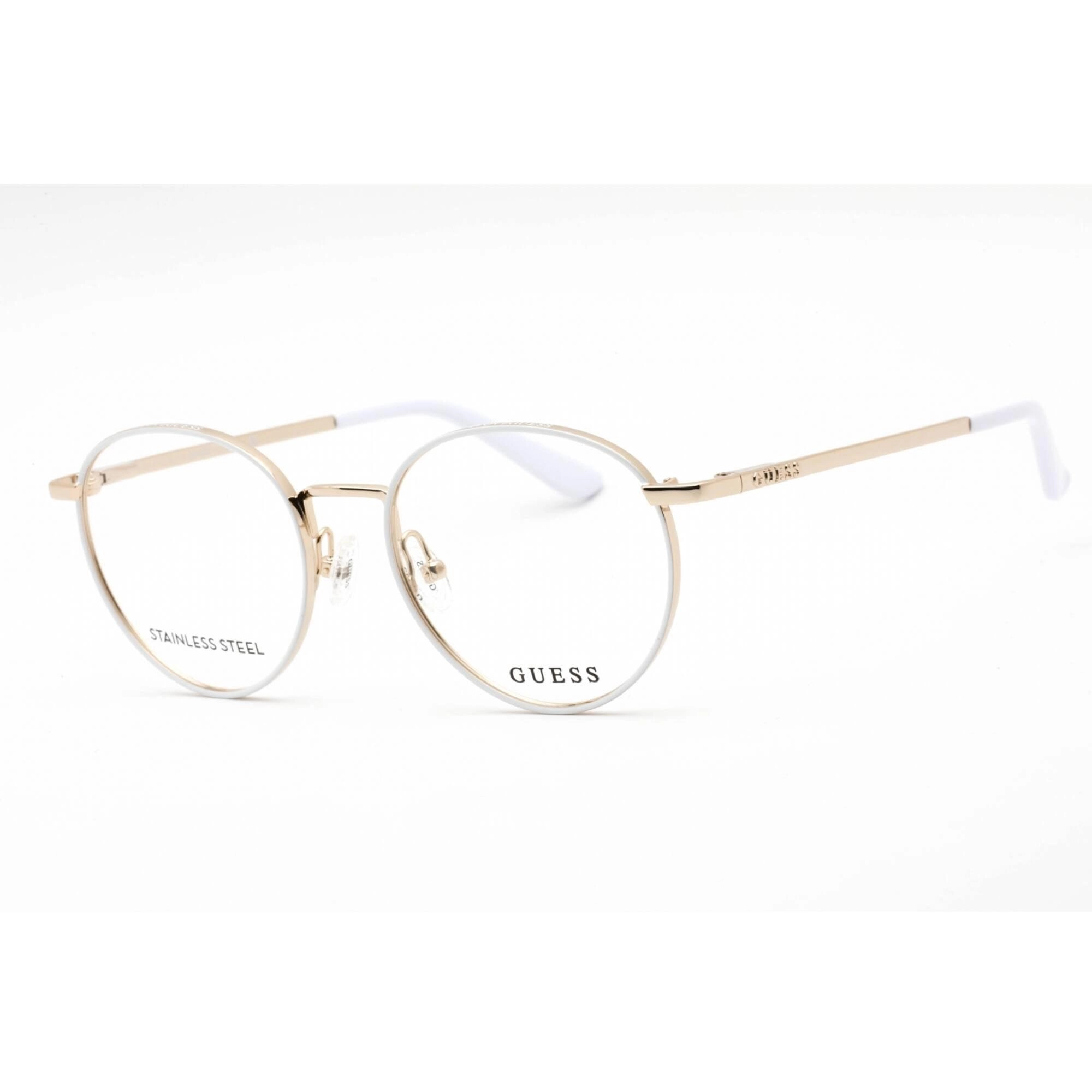 Guess Women's Eyeglasses - Full Rim White/Other Metal Oval Shape Frame | GU2725 024