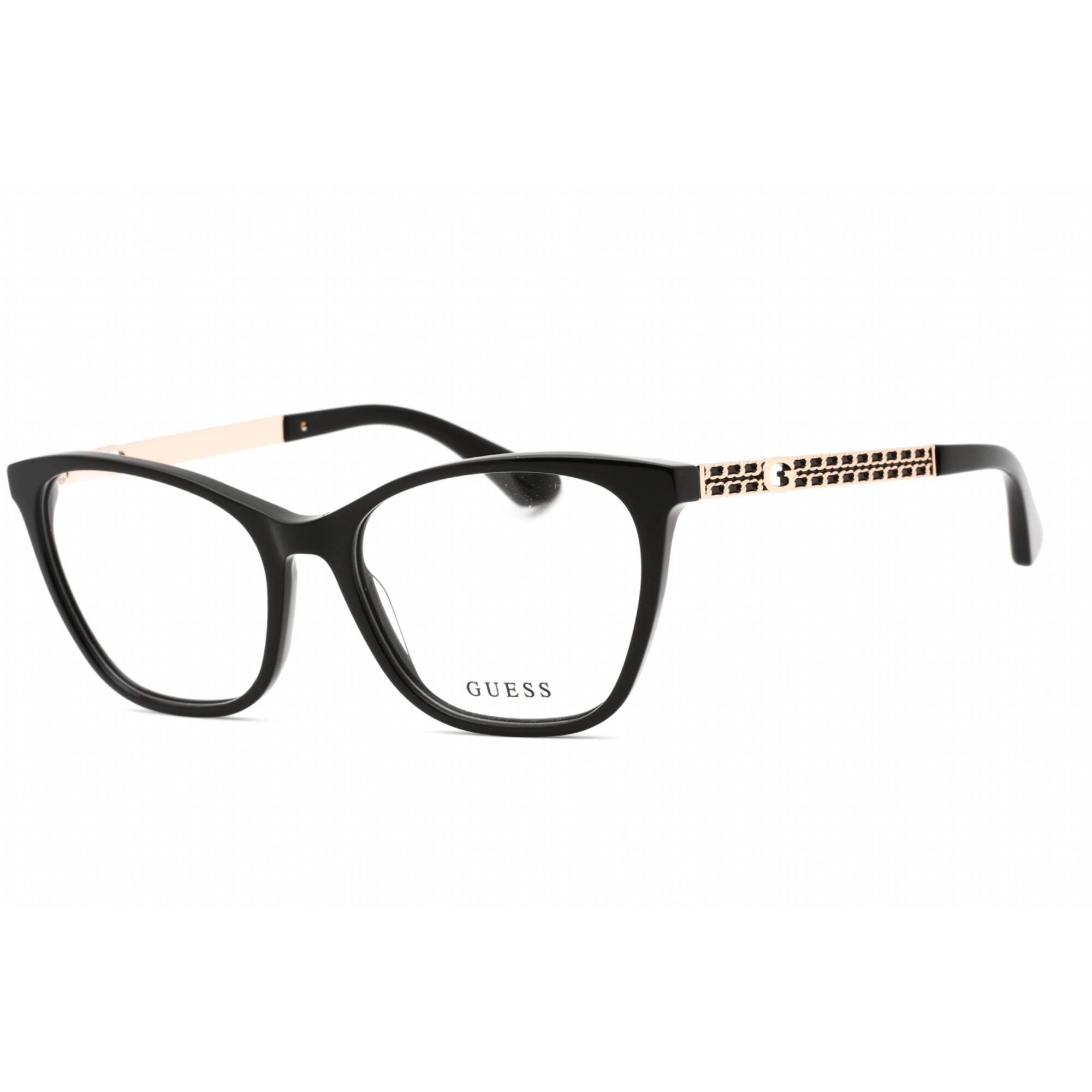 Guess Women's Eyeglasses - Shiny Black Plastic Cat Eye Full Rim Frame | GU2882 001