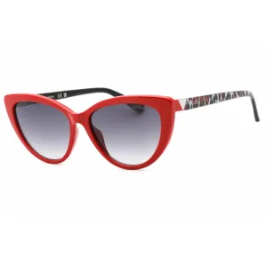 Guess Women's Sunglasses - Gradient Smoke Lens Shiny Red Cat Eye Frame | GU5211 66B