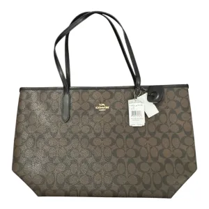 Handbag Reversible Designer By Coach In Black & Brown, Size:Large