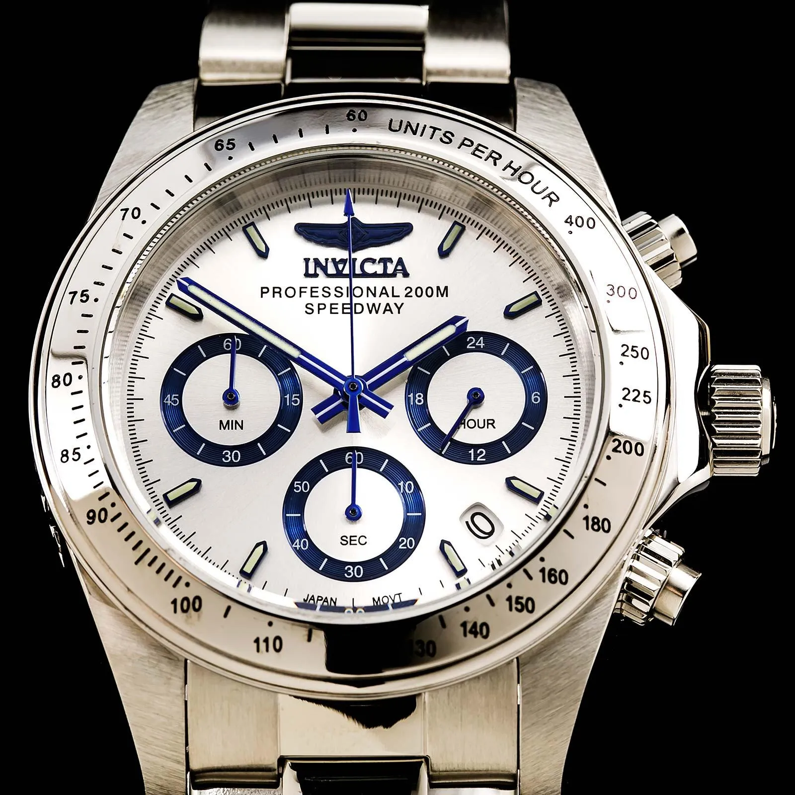 Invicta 17311 Men's Speedway Silver Dial Quartz Chronograph Steel Bracelet Dive Watch