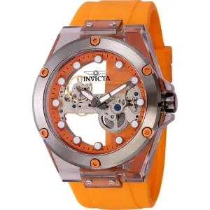 Invicta Men's Watch - Speedway Mechanical Orange and Silver Tone Dial Strap | 44396