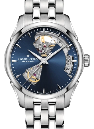 Jazzmaster Open Heart Lady Auto Blue - Bracelet Ref. H32215141