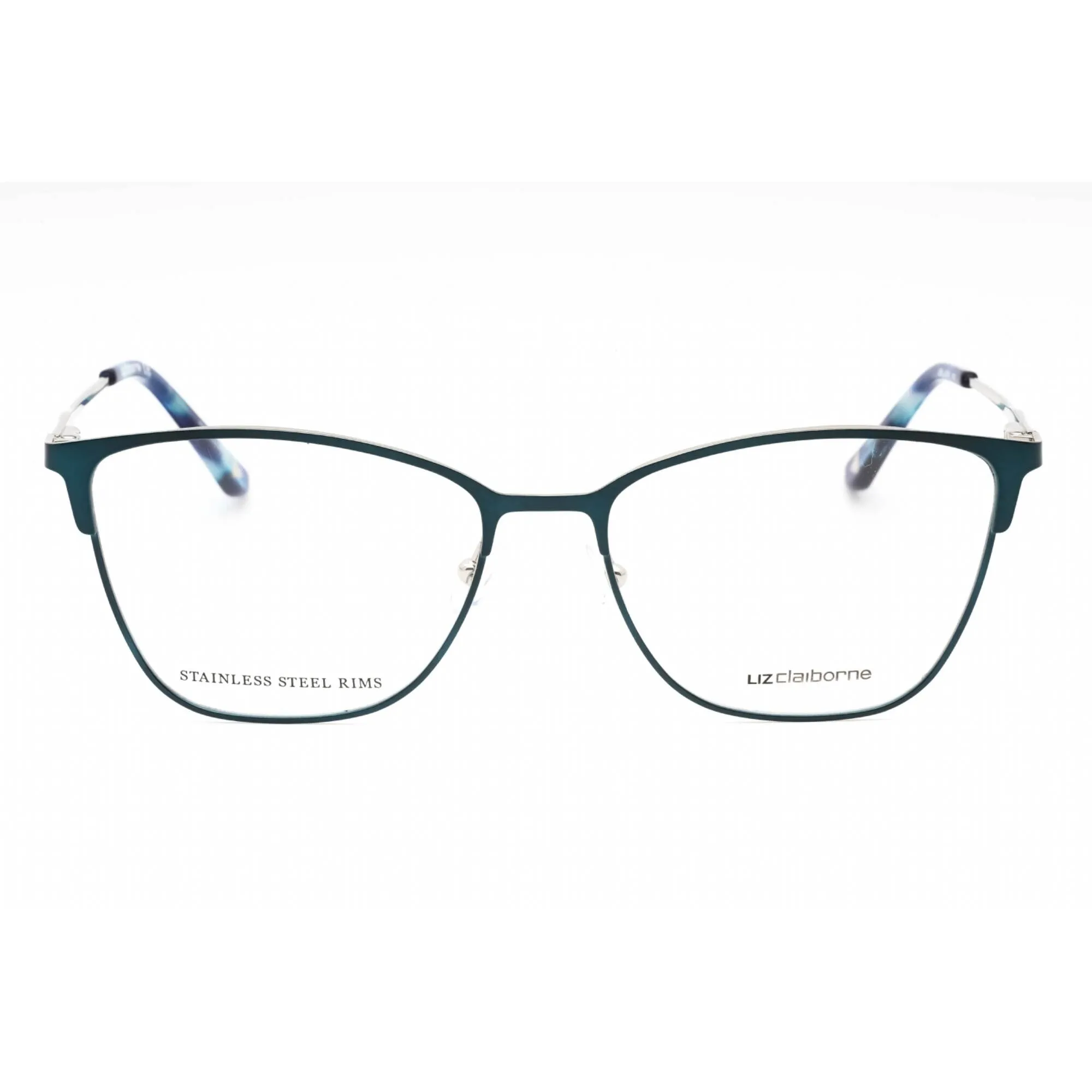 Liz Claiborne Women's Eyeglasses - Matte Teal Metal Cat Eye Frame | L 678 0PYW 00