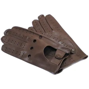 Men's Taupe Leather Napoli Driving Gloves