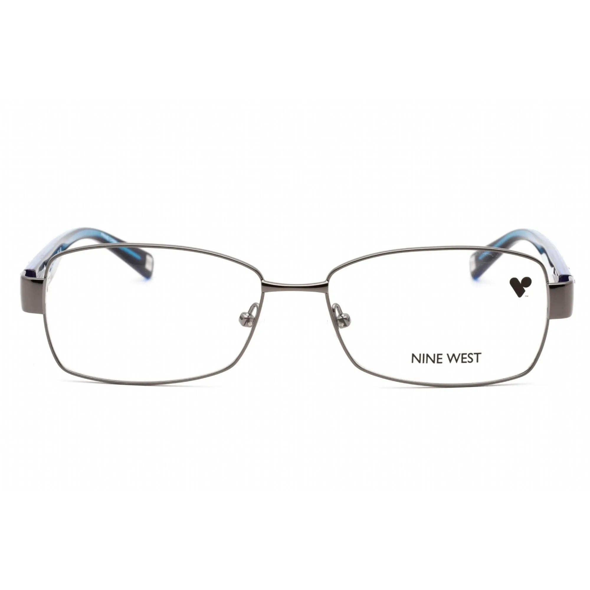 Nine West Women's Eyeglasses - Dark Gunmetal Metal Rectangular Frame | NW1021 015