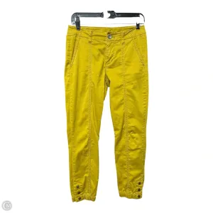Pants Cropped By Cabi In Yellow, Size: 0