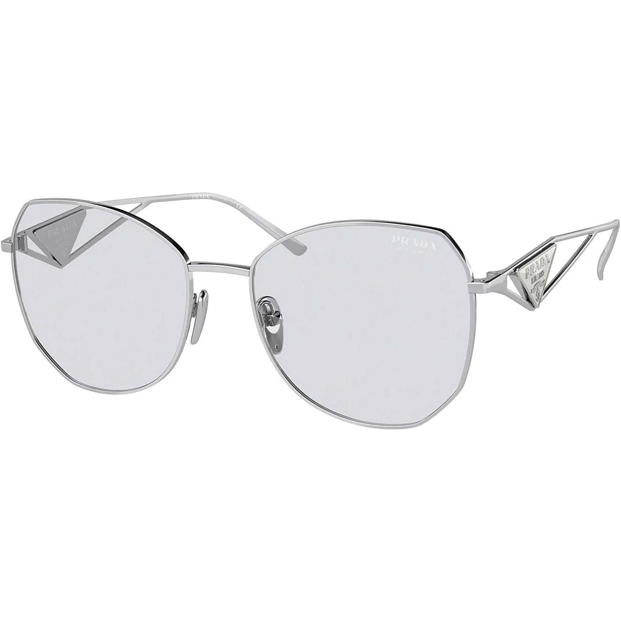 Prada Women's Sunglasses - Silver Metal Frame Gray Photochromic Lens | 57YS 1BC07D