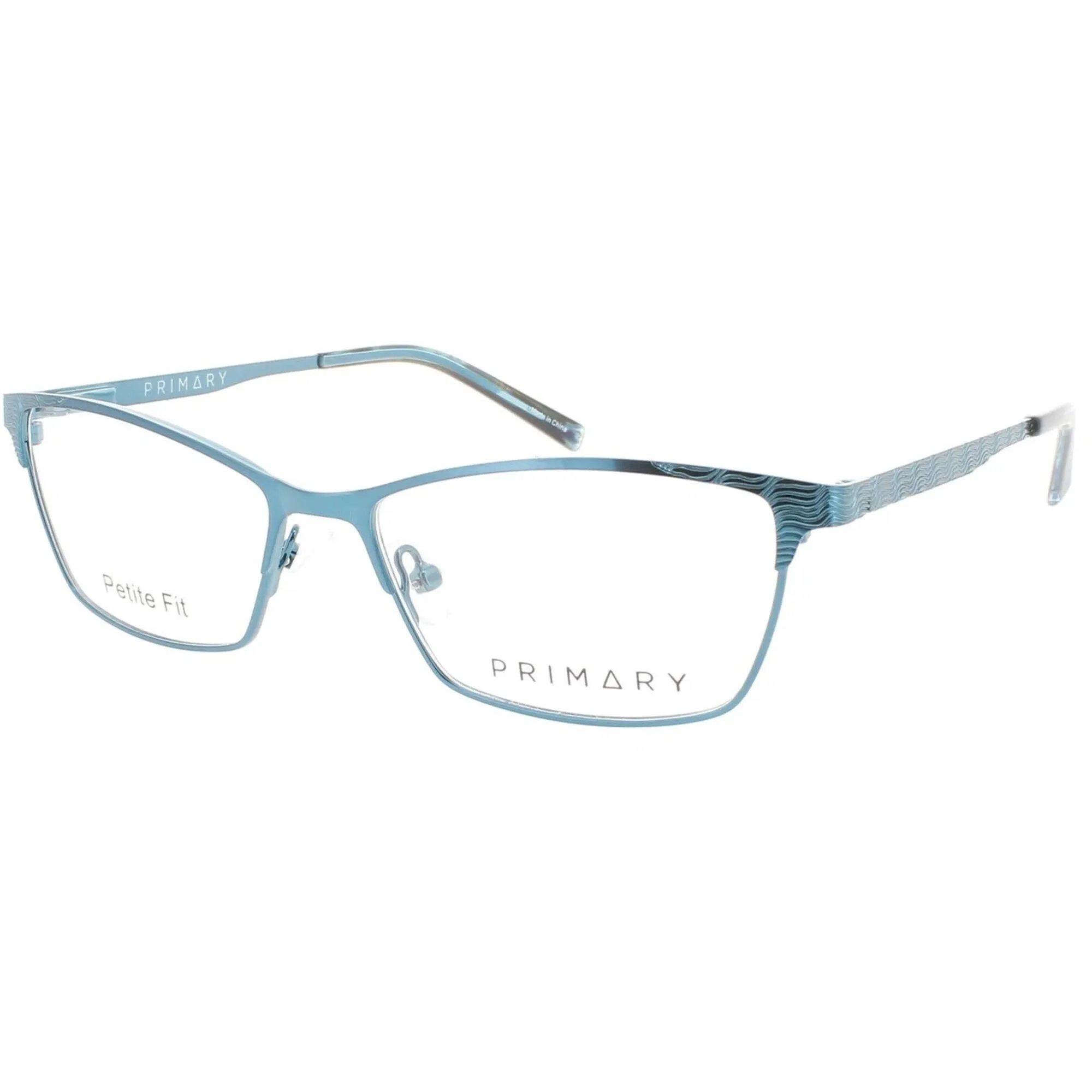 Primary Women's Eyeglasses - Metal Full Rim Cat Eye Shape Frame Demo Lens | 1035 TEAL