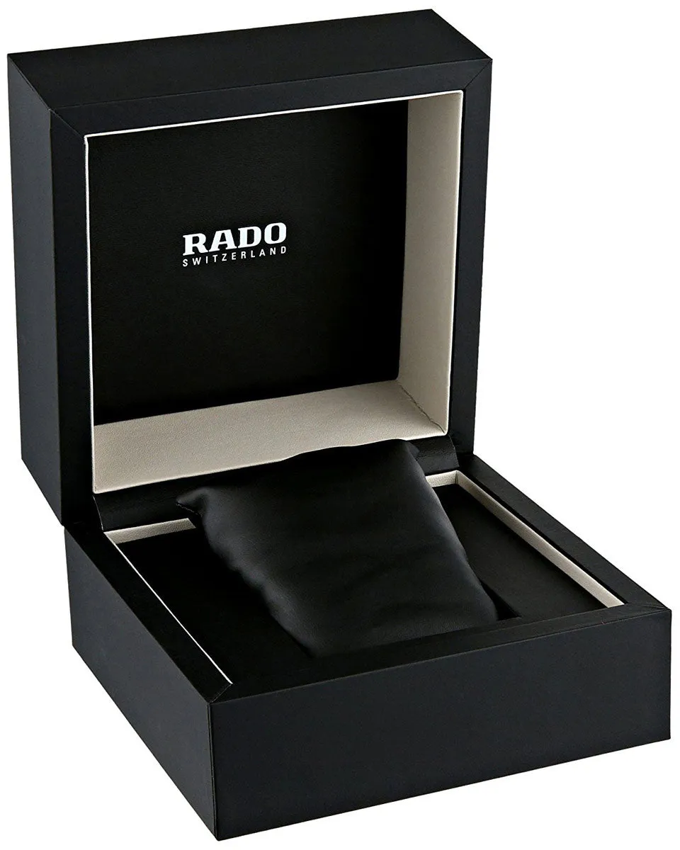 Rado Coupole Classic L Black Dial Black Leather Strap Automatic Mens Watch R22860715