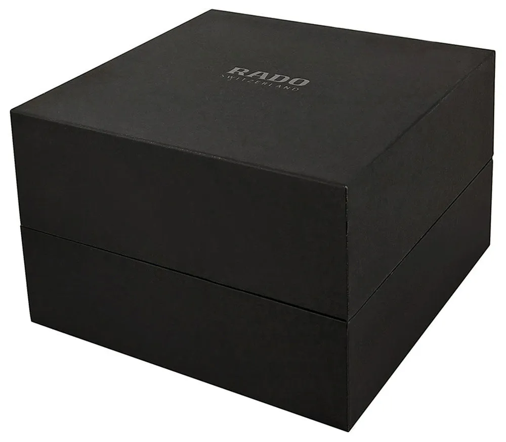Rado Coupole Classic L Black Dial Black Leather Strap Automatic Mens Watch R22860715
