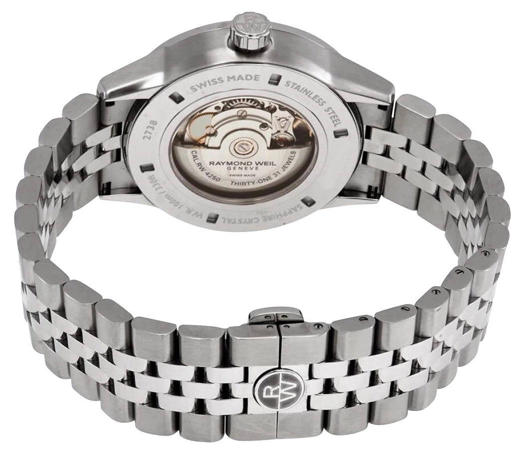 Raymond Weil Freelancer Half-Moon Automatic Stainless Steel Blue Dial Date Mens Watch 2738-ST-50001