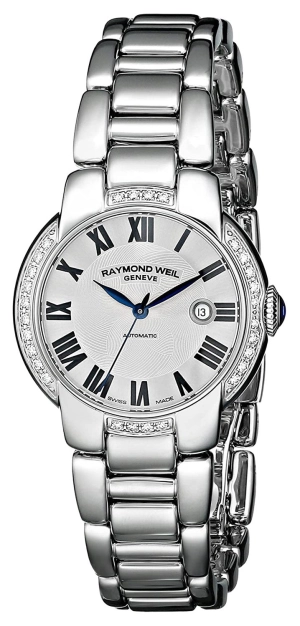 Raymond Weil Jasmine Automatic Stainless Steel Diamonds Silver-Tone Dial Date Womens Watch 2629-STS-01659