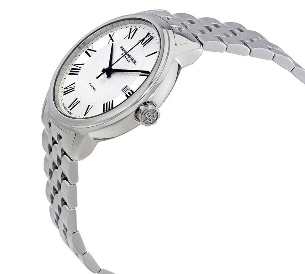 Raymond Weil Maestro Automatic Stainless Steel Mens Watch Silver Design Dial Calendar 2237-ST-00659
