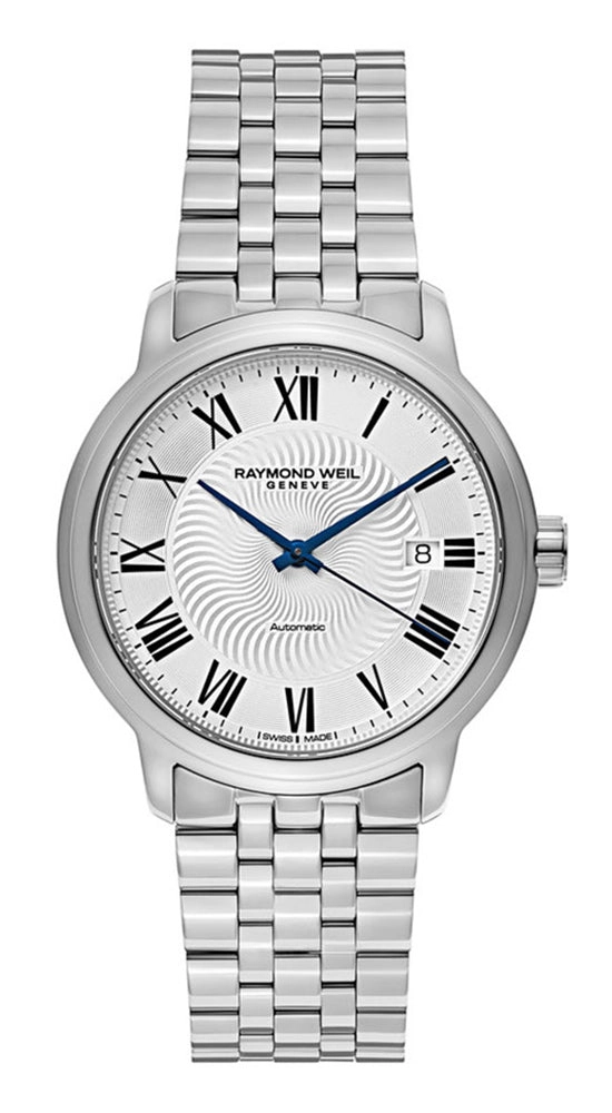 Raymond Weil Maestro Automatic Stainless Steel Mens Watch Silver Design Dial Calendar 2237-ST-00659