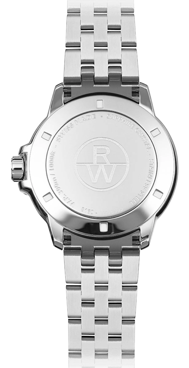 Raymond Weil Tango Stainless Steel Black Dial Date Divers Quartz Mens Watch 8160-ST-00208