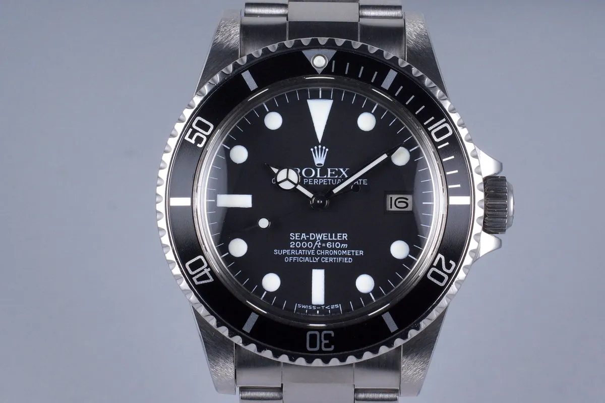 Rolex Sea Dweller 1665 with Service Dial and Case