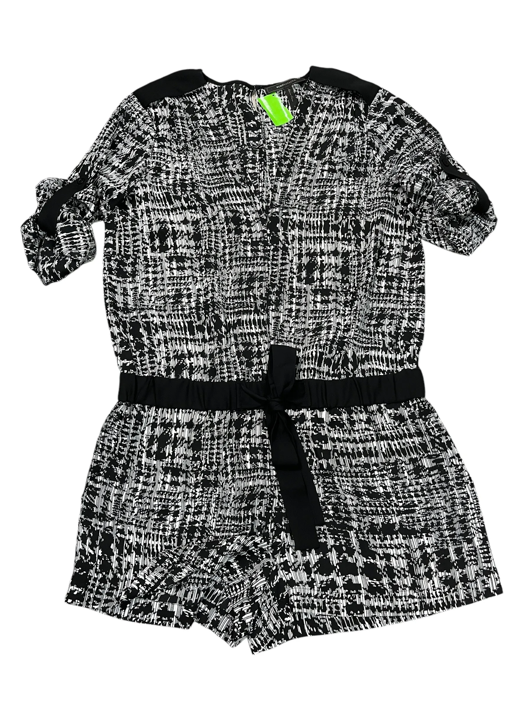Romper By Bcbgmaxazria In Black & Cream, Size:S