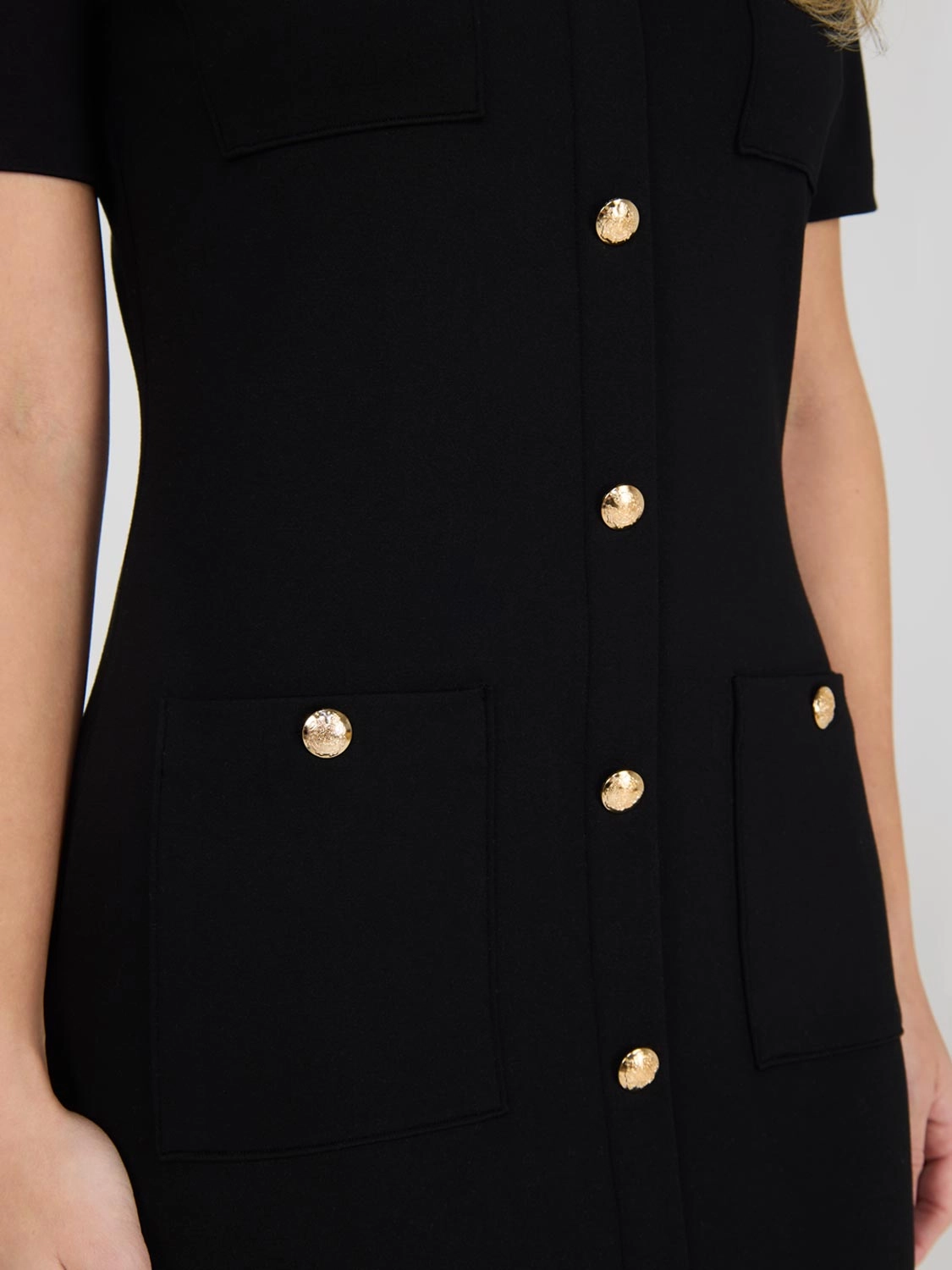 Short Sleeve Button-Front Dress