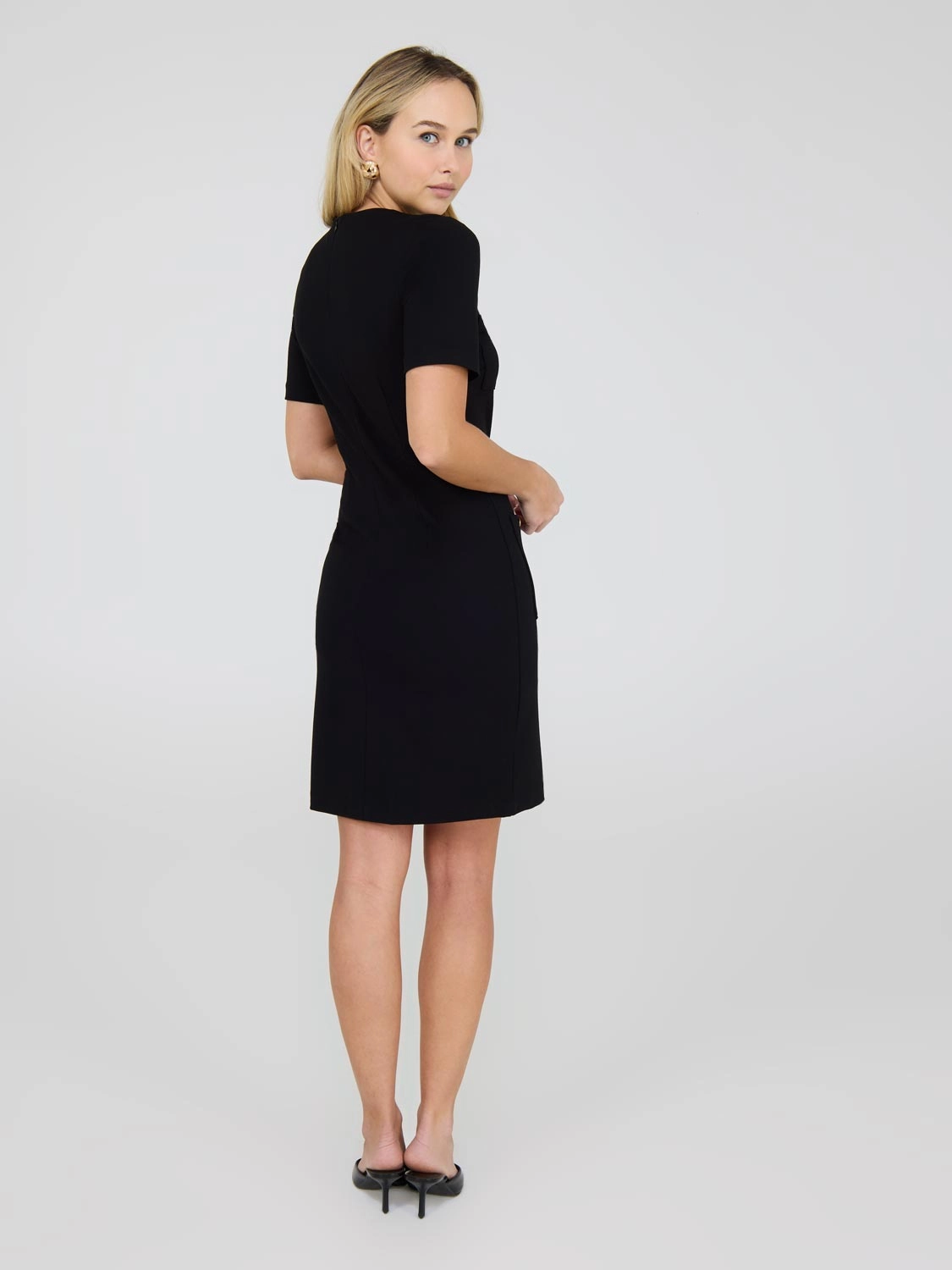 Short Sleeve Button-Front Dress