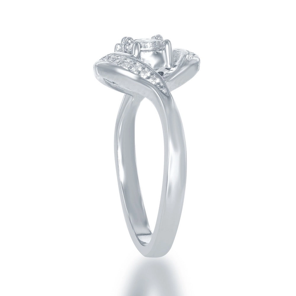 Sterling Silver Marquise Shaped Us2gether CZ Ring - W-1712