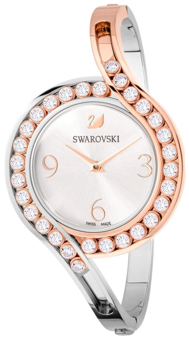 Swarovski Lovely Crystals Bangle Two-Tone Stainless Steel Silver Dial Women's Watch 5452486