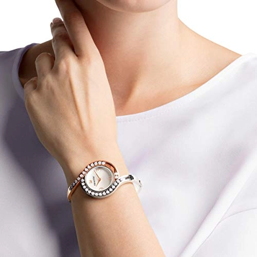 Swarovski Lovely Crystals Bangle Two-Tone Stainless Steel Silver Dial Women's Watch 5452486