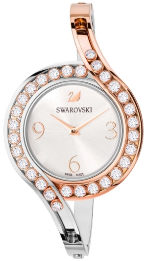 Swarovski Lovely Crystals Bangle Two-Tone Stainless Steel Silver Dial Women's Watch 5452486