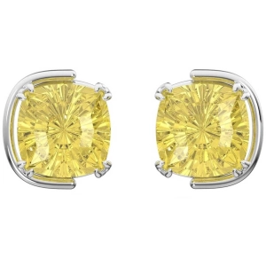 Swarovski Women's Earrings - Harmonia Yellow Cushion Cut Crystals Stud | 5616511