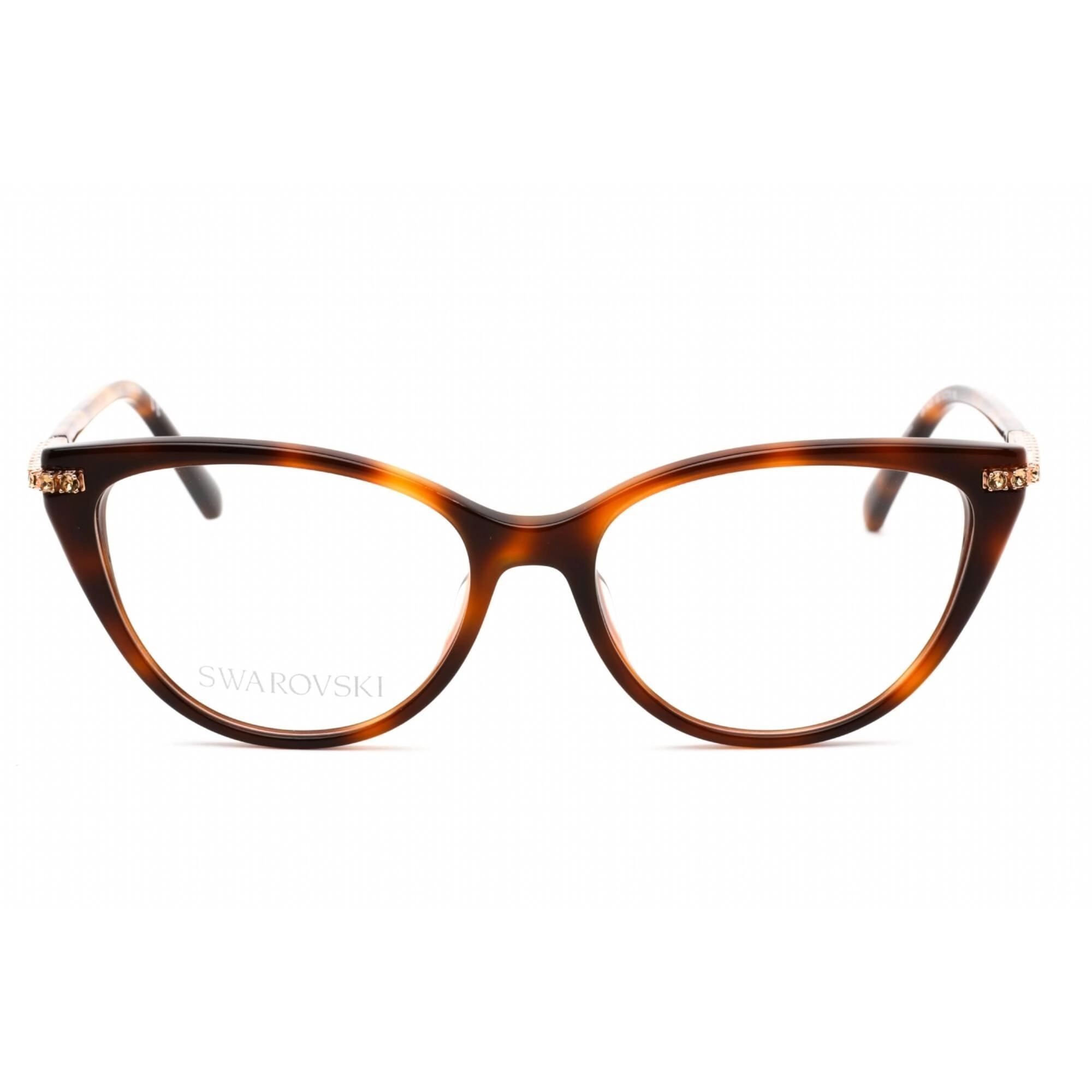 Swarovski Women's Eyeglasses - Full Rim Cat Eye Dark Havana Plastic Frame | SK5425 052