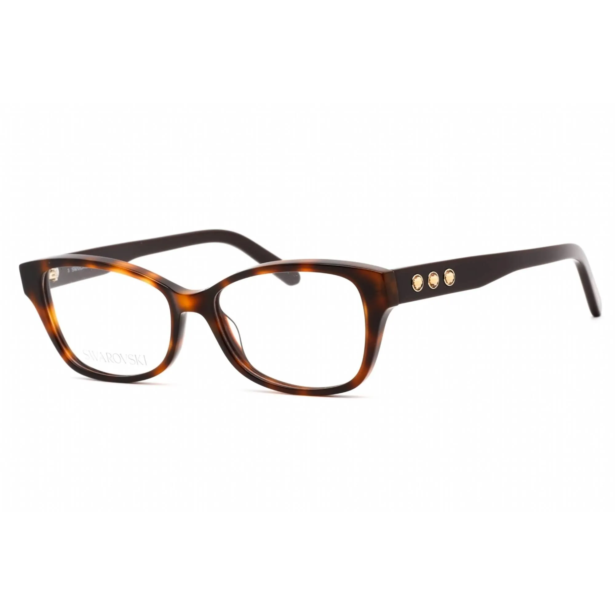 Swarovski Women's Eyeglasses - Full Rim Cat Eye Dark Havana Plastic Frame | SK5430 052