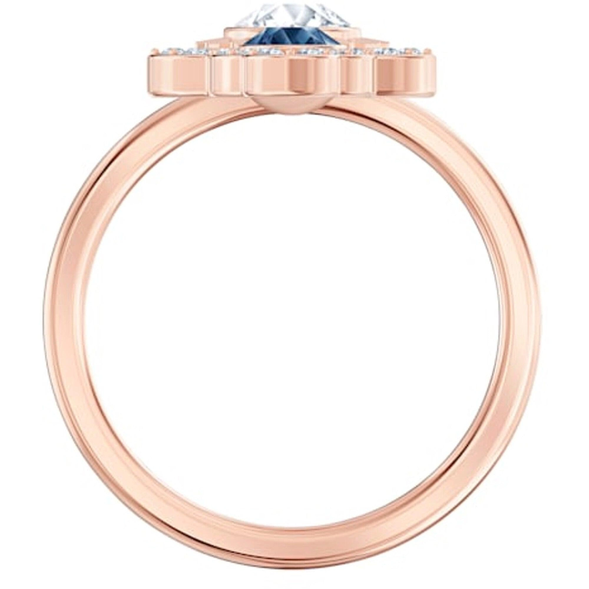 Swarovski Women's Ring - Duo Evil Symbolic Motif Rose Gold Plated, Size 6.75 | 5510068