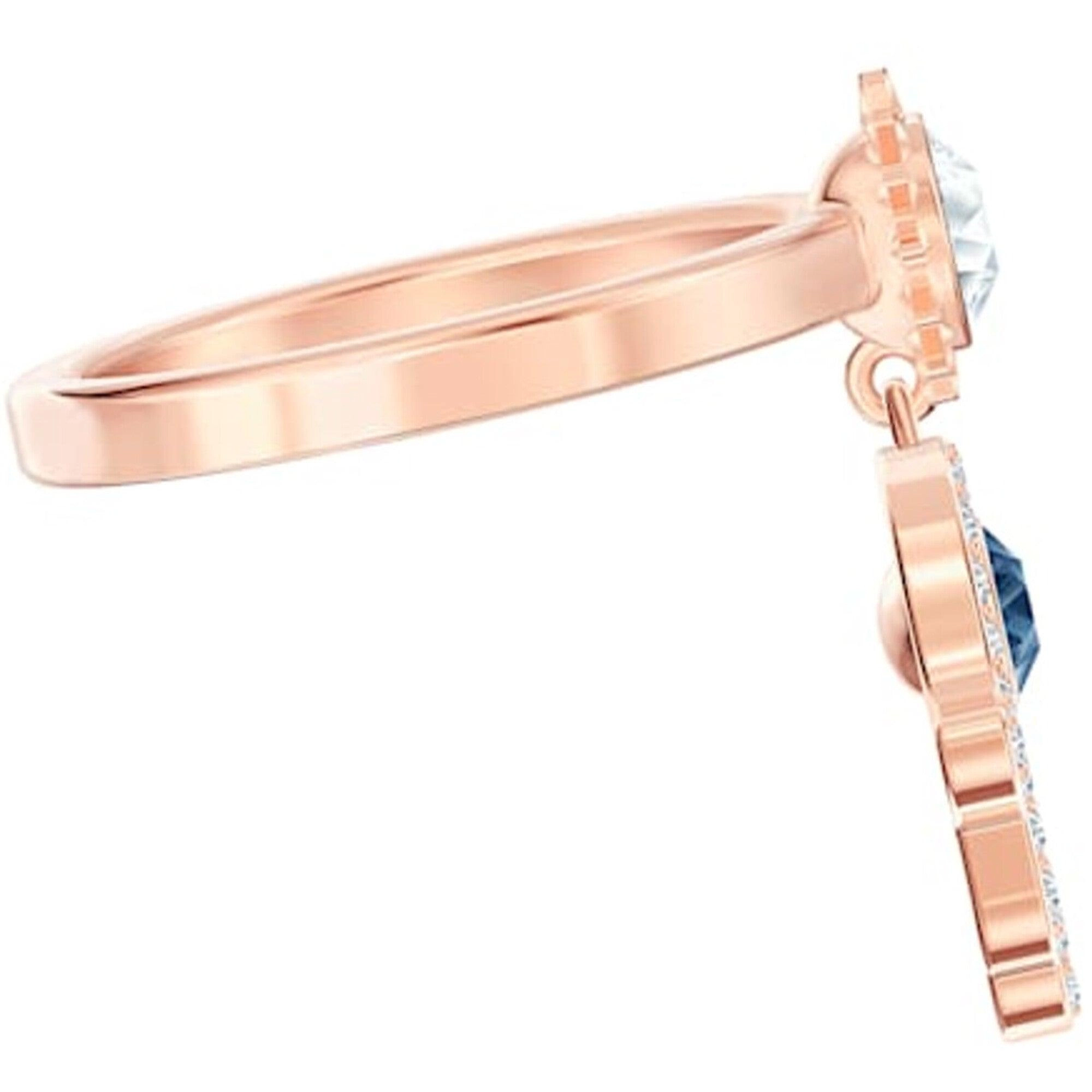 Swarovski Women's Ring - Duo Evil Symbolic Motif Rose Gold Plated, Size 6.75 | 5510068