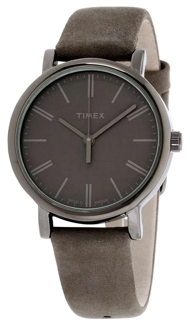 Timex Originals Gray Brass Gray Dial Gray Leather Strap Quartz Womens Watch TW2P96400