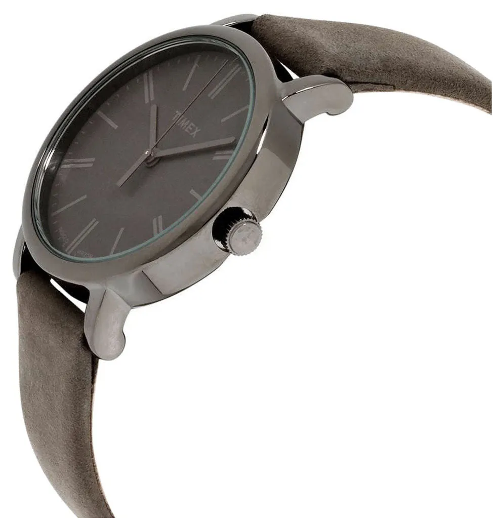 Timex Originals Gray Brass Gray Dial Gray Leather Strap Quartz Womens Watch TW2P96400