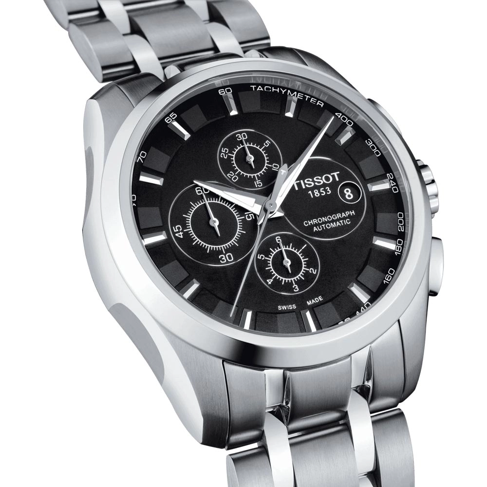 Tissot Couturier 43mm Black Dial Automatic Chronograph Gents Watch T0356271105100